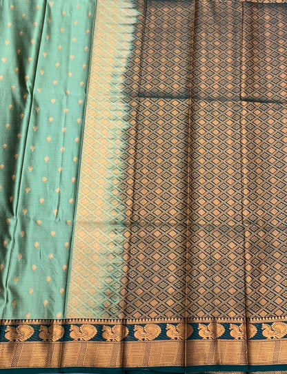 Soft Silk Casual Saree Pista Green with Green Colour Border