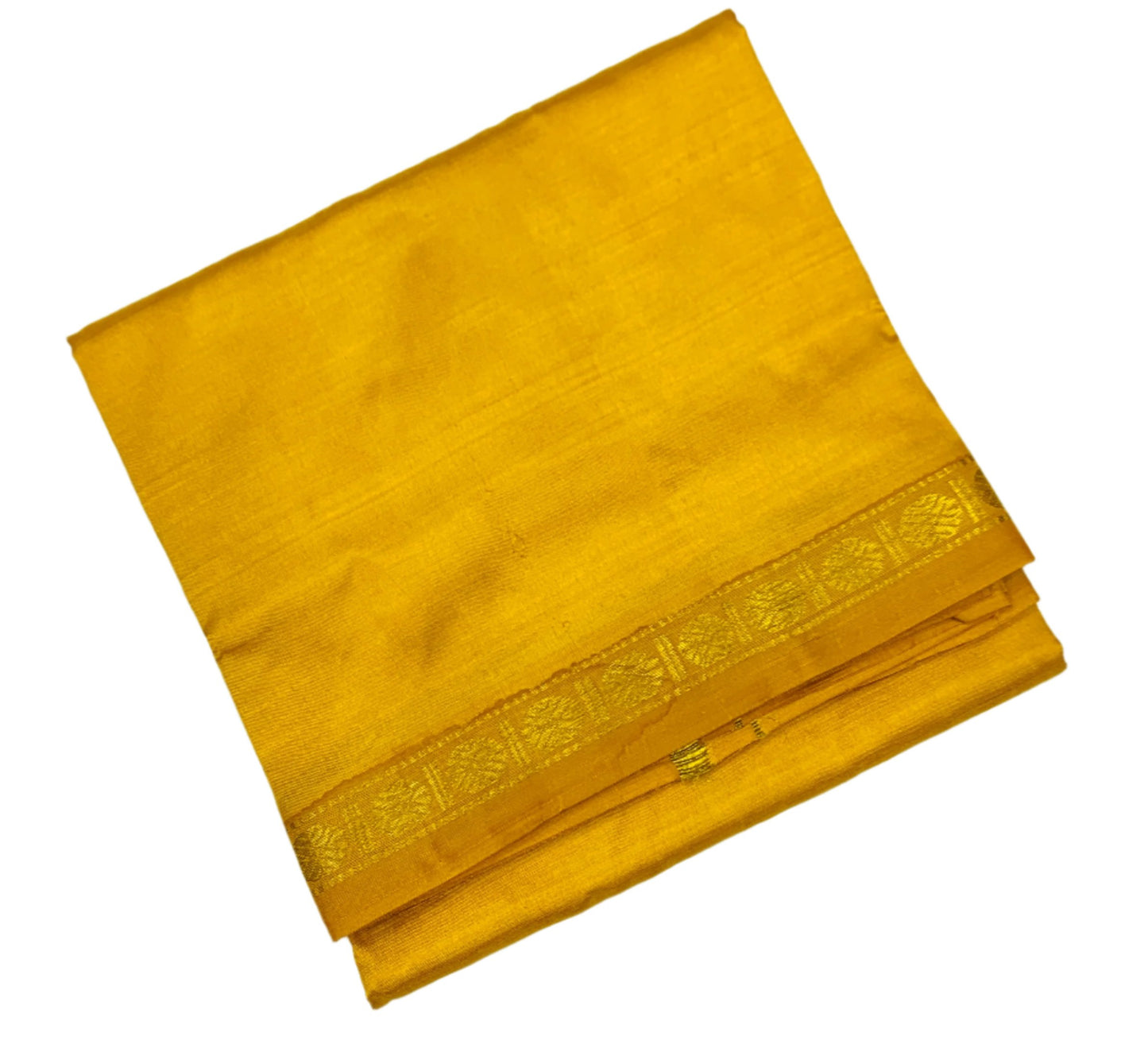 Silk Pooja Towel Golden Yellow colour