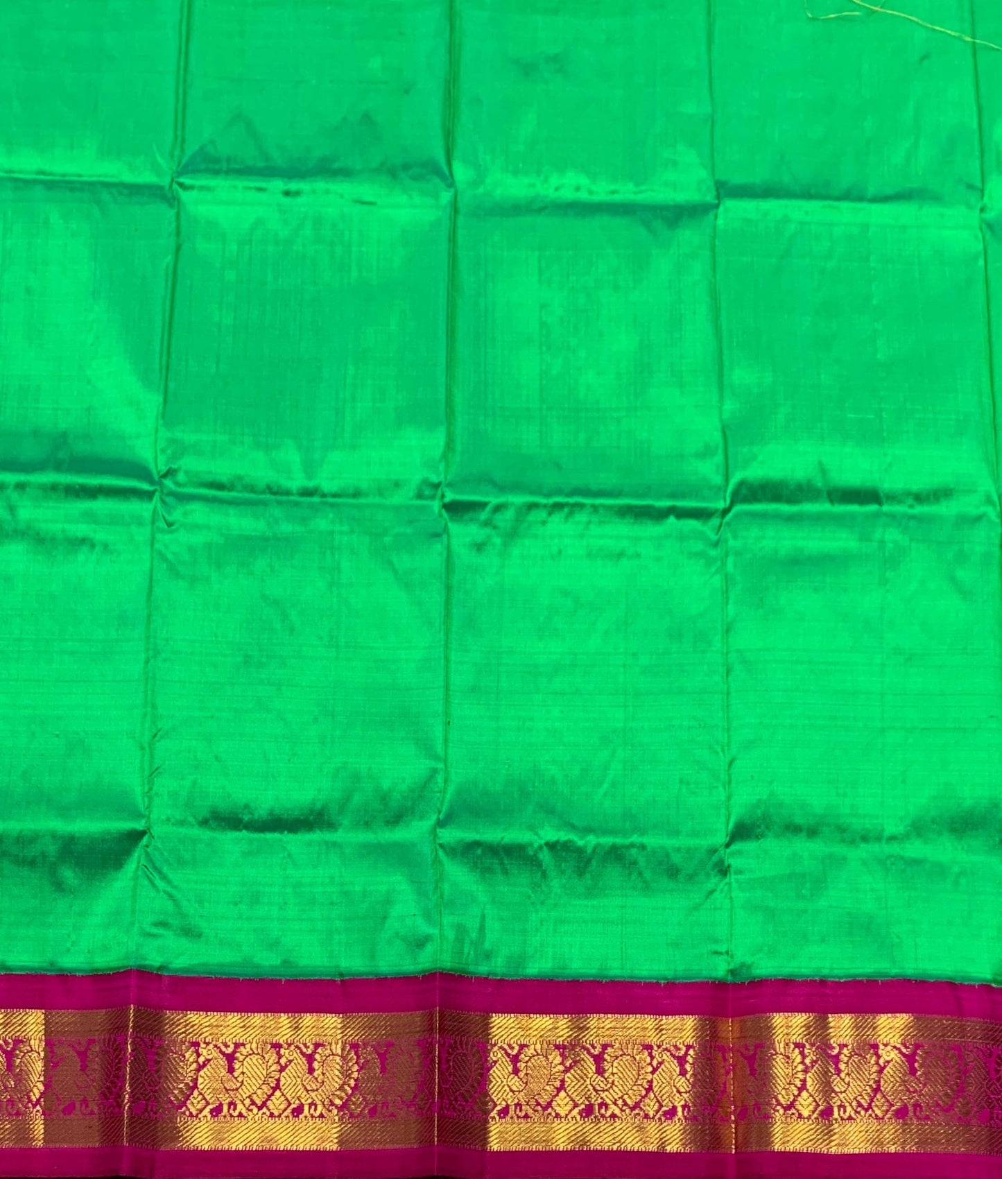 Light Green Shade Pure Kanchipuram Kids Pattu Pavadai with Contrast Border for age 2 to 5