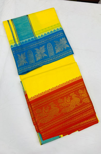 Yellow shade Cotton Dhoti