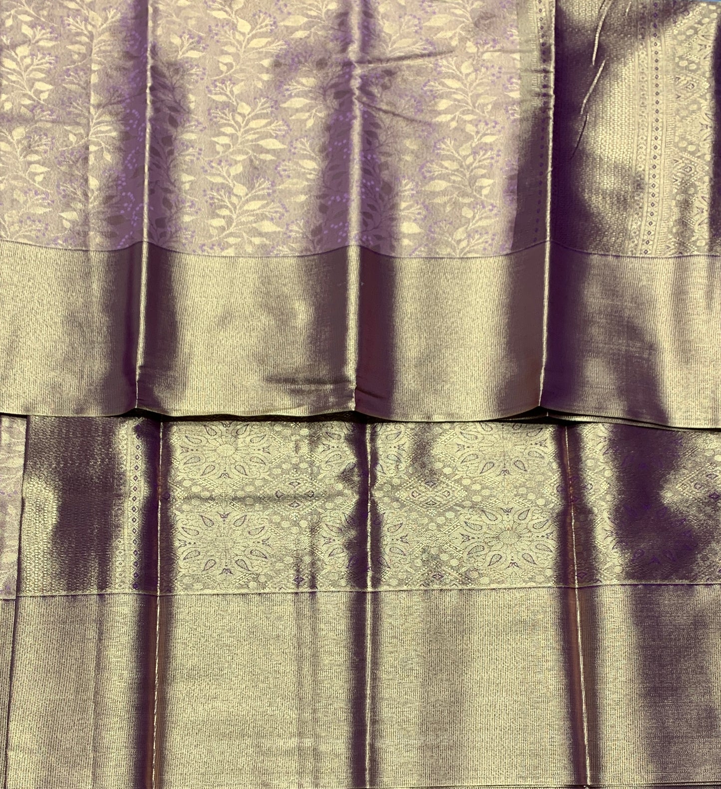 Fancy Tissue Saree Light Pink Colour with Copper Colour Border