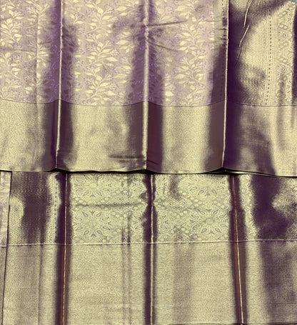 Fancy Tissue Saree Light Pink Colour with Copper Colour Border