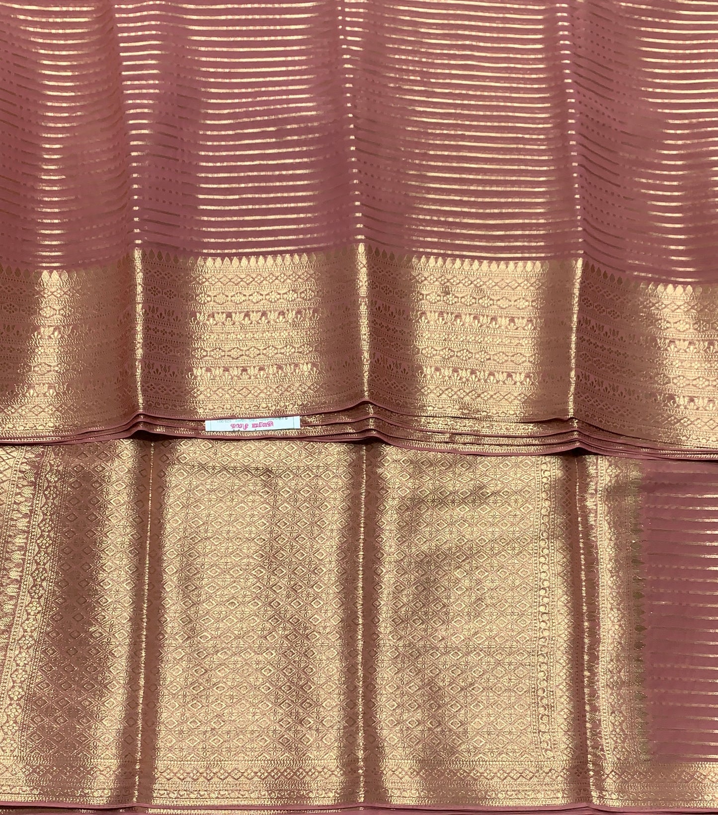 Georgette Saree Onion Pink Colour with Sliver Floral Design Border