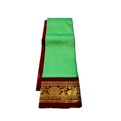 Kanchipuram Silk Saree Apple Green Colour