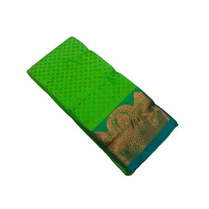 Apple Green  shade Soft kanchi pattu with Copper zari