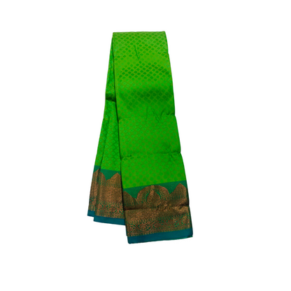 Apple Green  shade Soft kanchi pattu with Copper zari