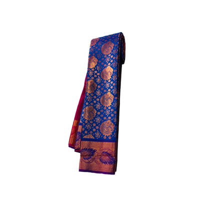 Blue shade Soft kanchi pattu with Mango design.