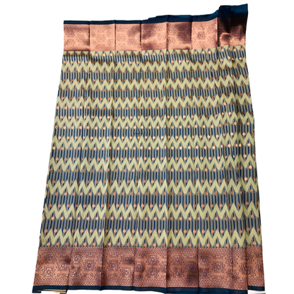 Blue shade saree with Copper Border