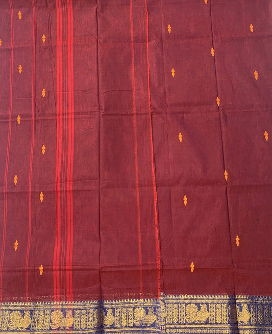 Chettinad cotton Saree Brown