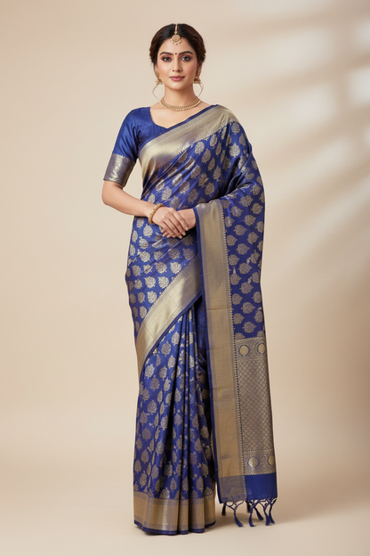 Blue Colour Soft Kanchi Pattu Saree