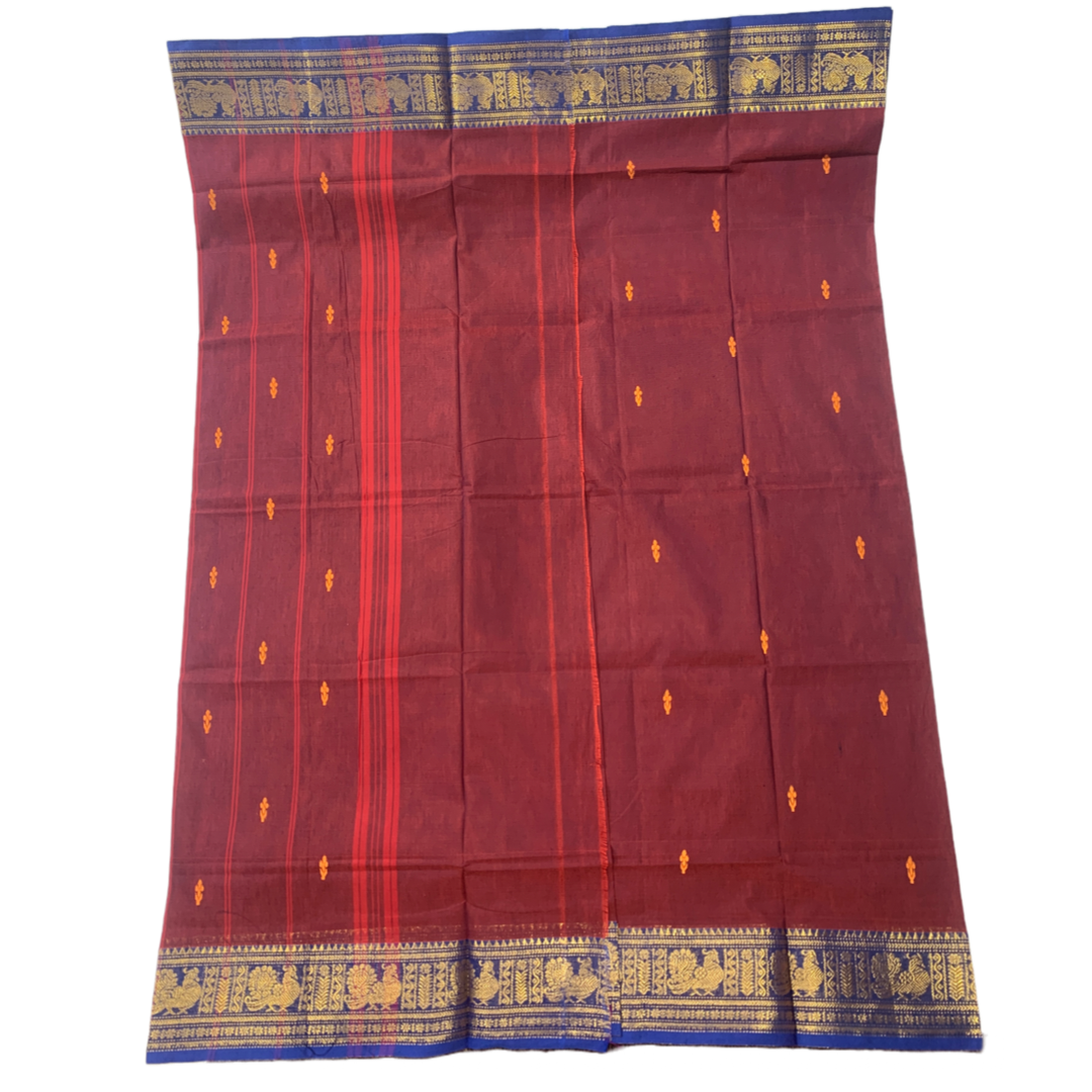 Chettinad cotton Saree Brown