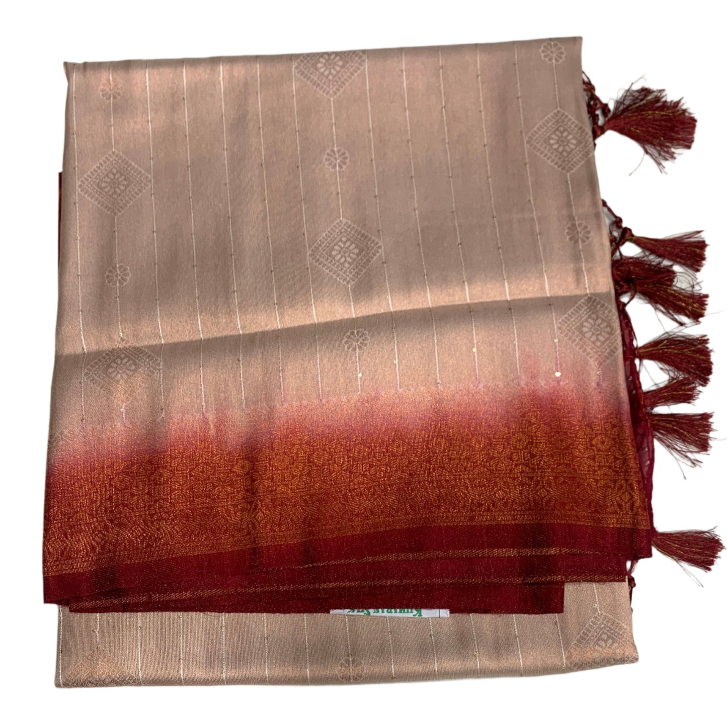 Ivory shade Kuberra Pattu with Maroon Pallu