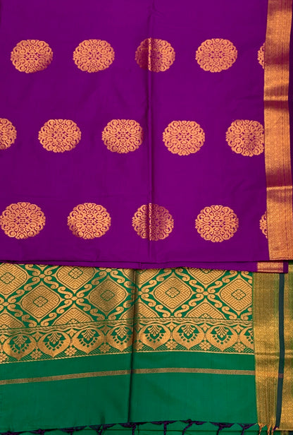 Soft Vegan Silk Saree Purple shade