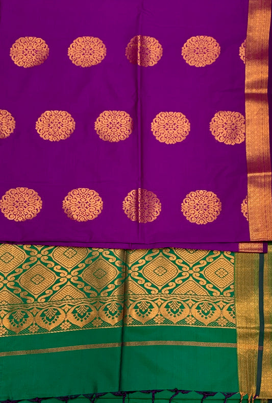 Soft Vegan Silk Saree Purple shade