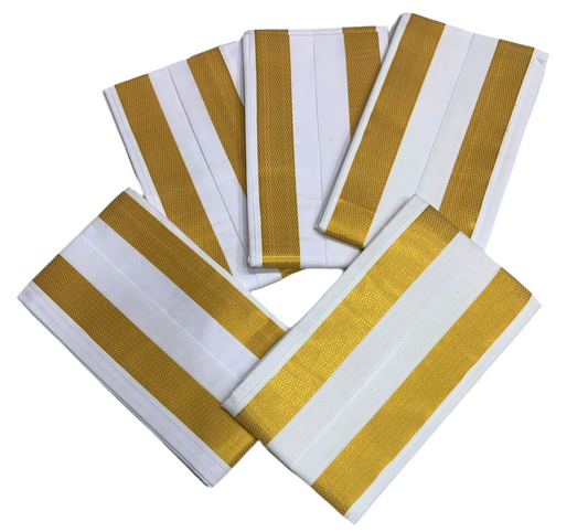 Cotton Pooja Towel White with Zari Border - Pack of 5
