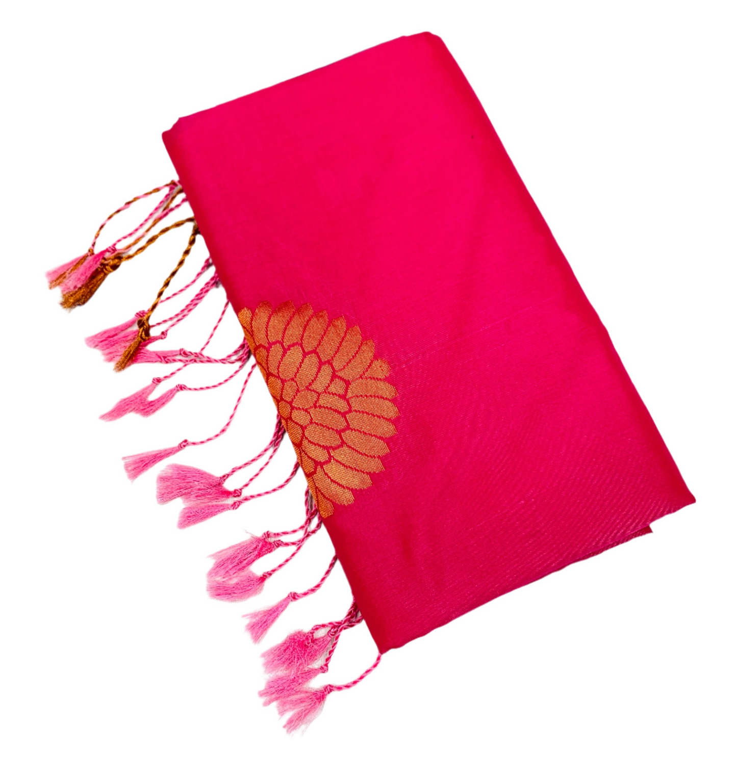 Soft Vegan Silk Saree Baby Pink shade with Floral Design