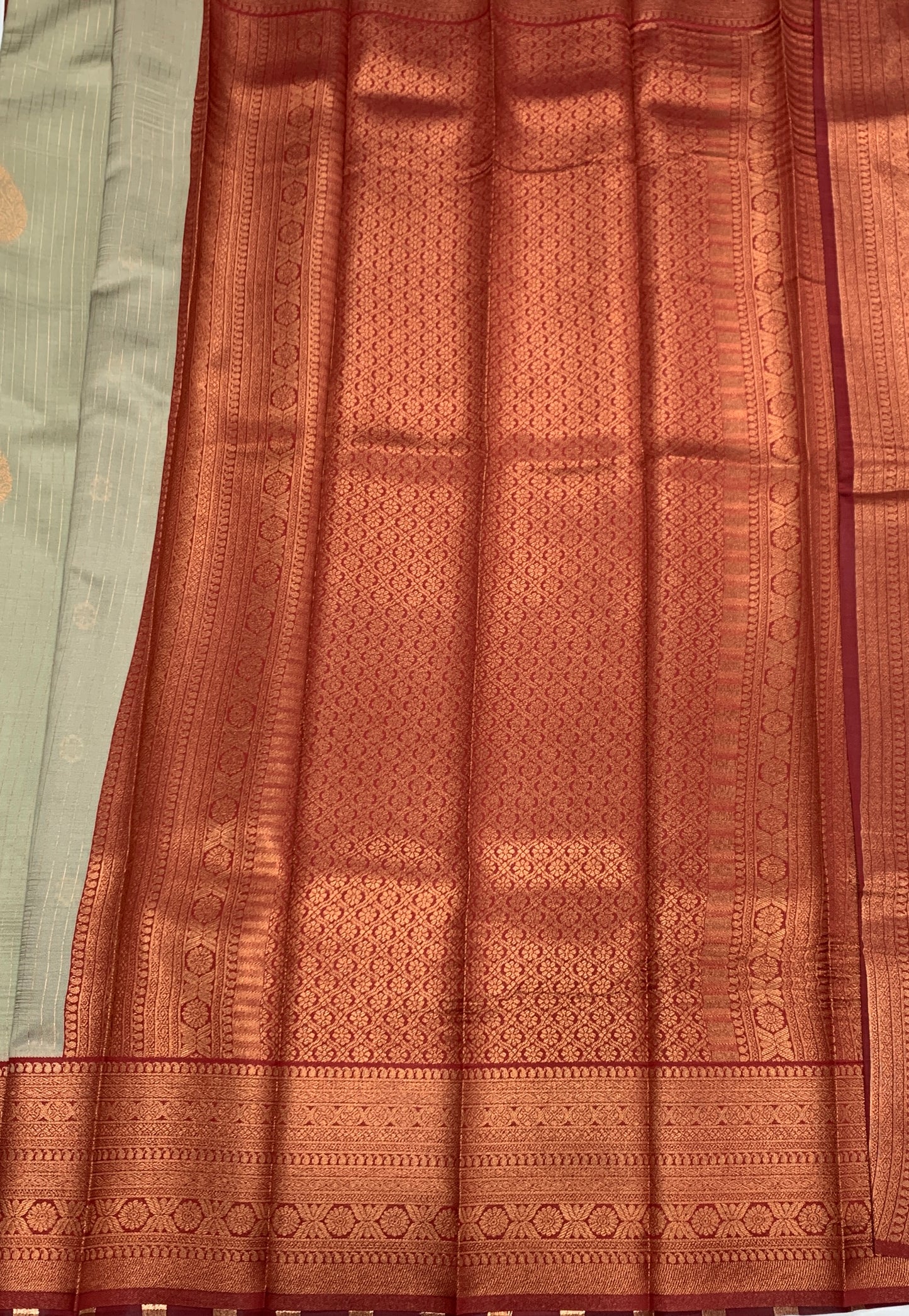 Art Silk Saree Ivory Colour with Maroon Border