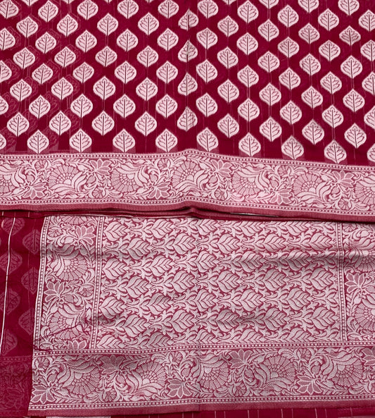 Banaras Katan Saree Pink Colour with Katan Work Border