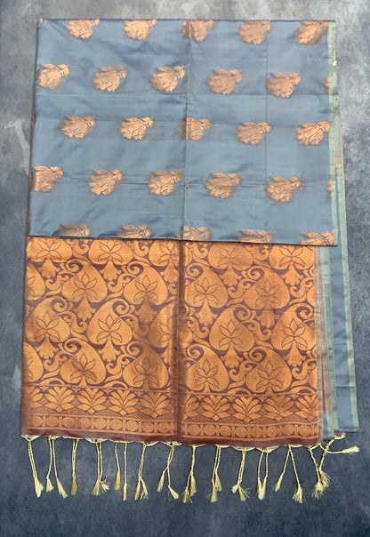 Art Silk Saree Grey Colour with Borderless