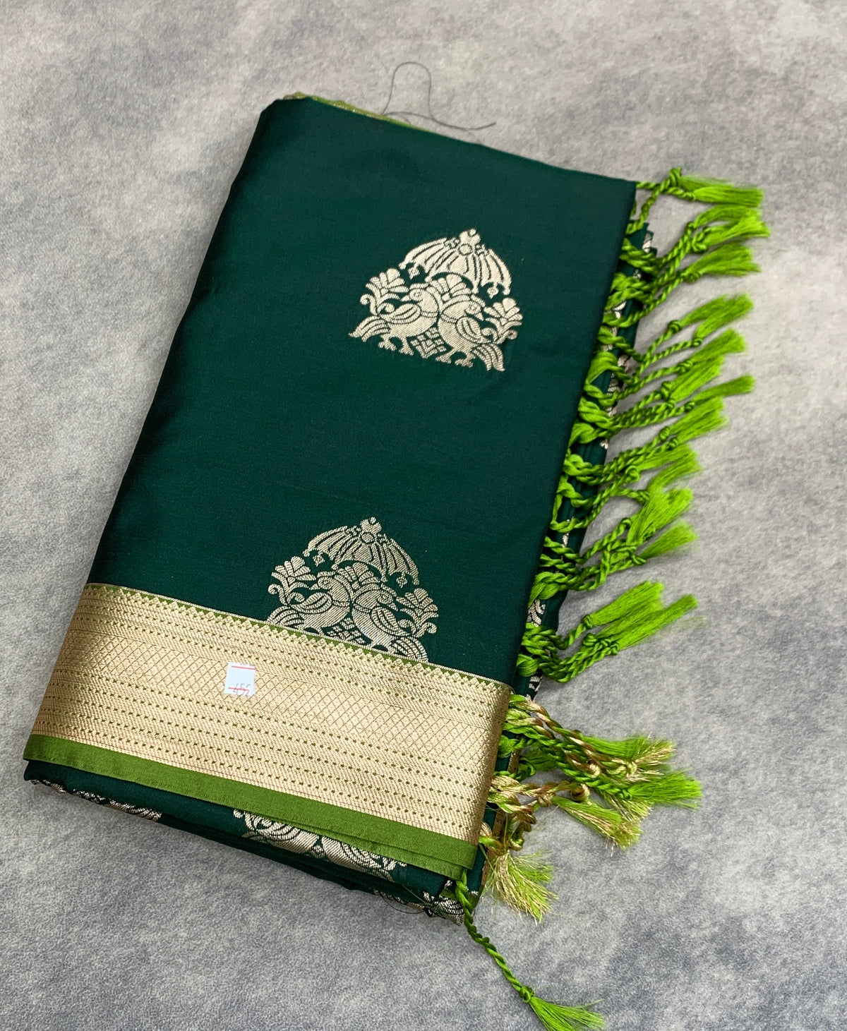 Art Silk Saree Green Colour with Olive Green Colour Border