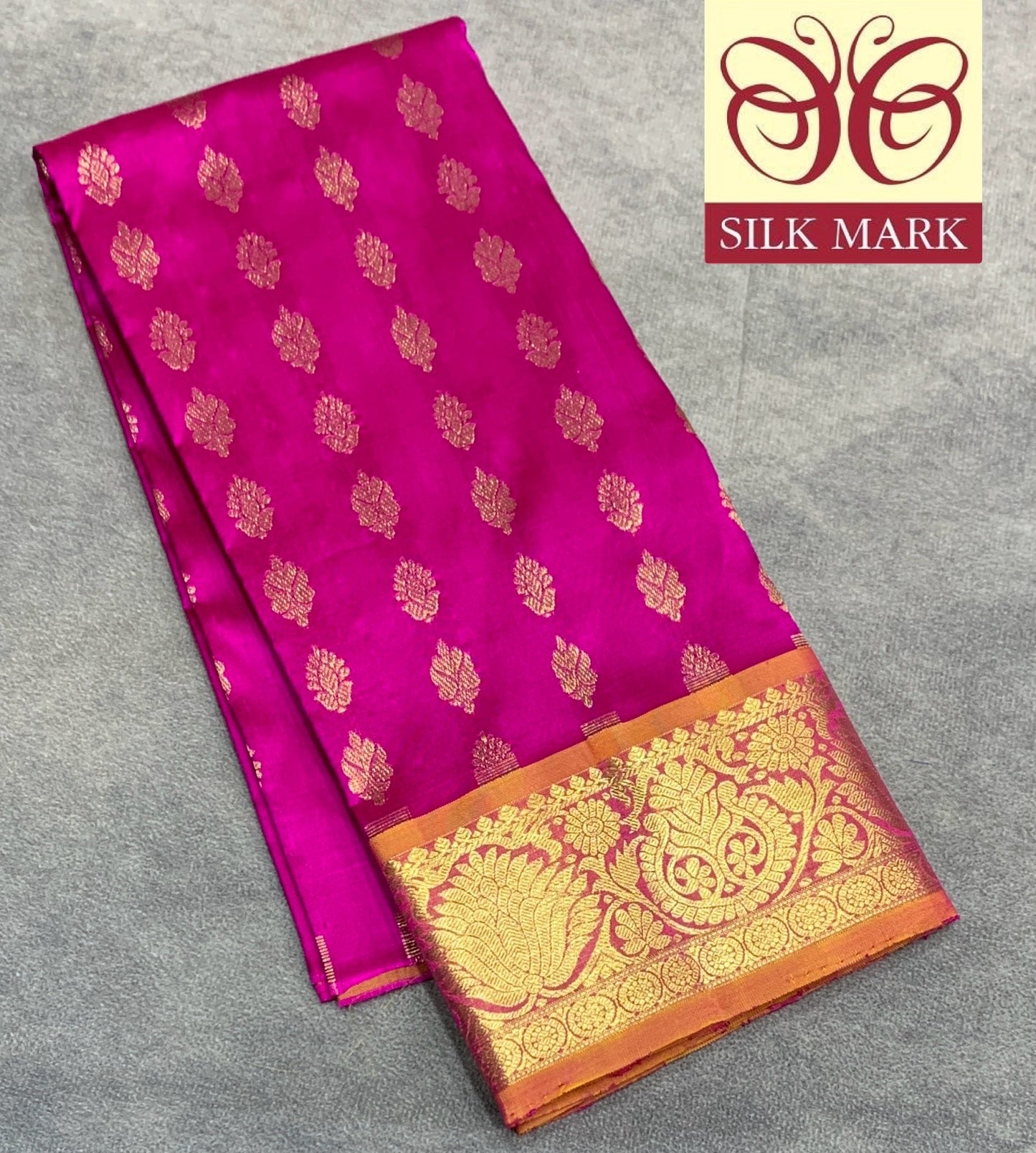Pink Shade Pure Kanchipuram Kids Pattu Pavadai with Contrast Border for Newborn to 2 Years
