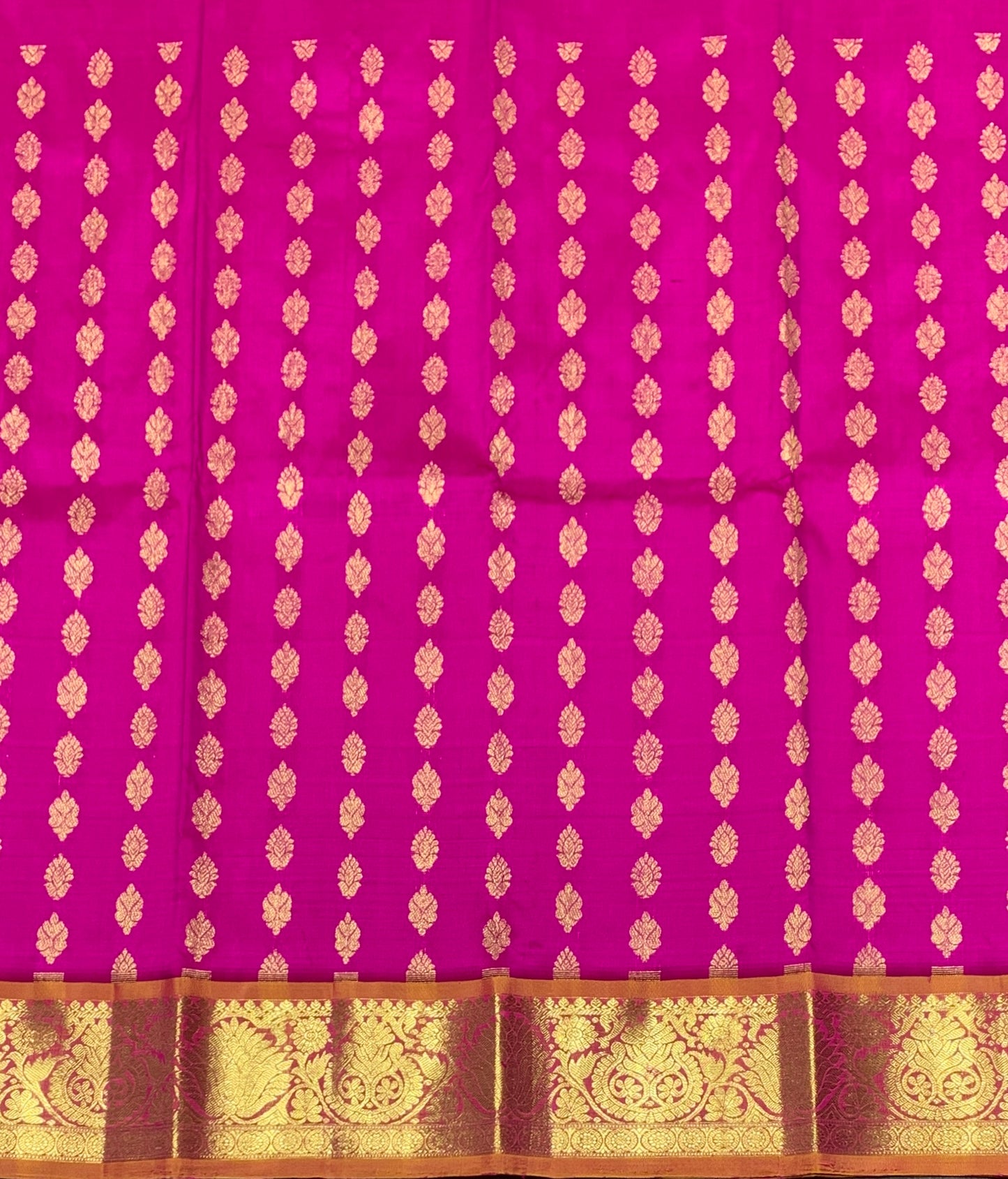 Pink Shade Pure Kanchipuram Kids Pattu Pavadai with Contrast Border for Newborn to 2 Years
