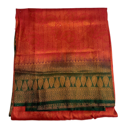 Red shade Kuberra Pattu with Green Pallu