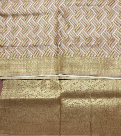 Banaras Katan Saree Light Brown Colour with Katan Work Border