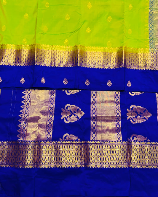 Pure Kanchipuram Silk Apple Green Colour