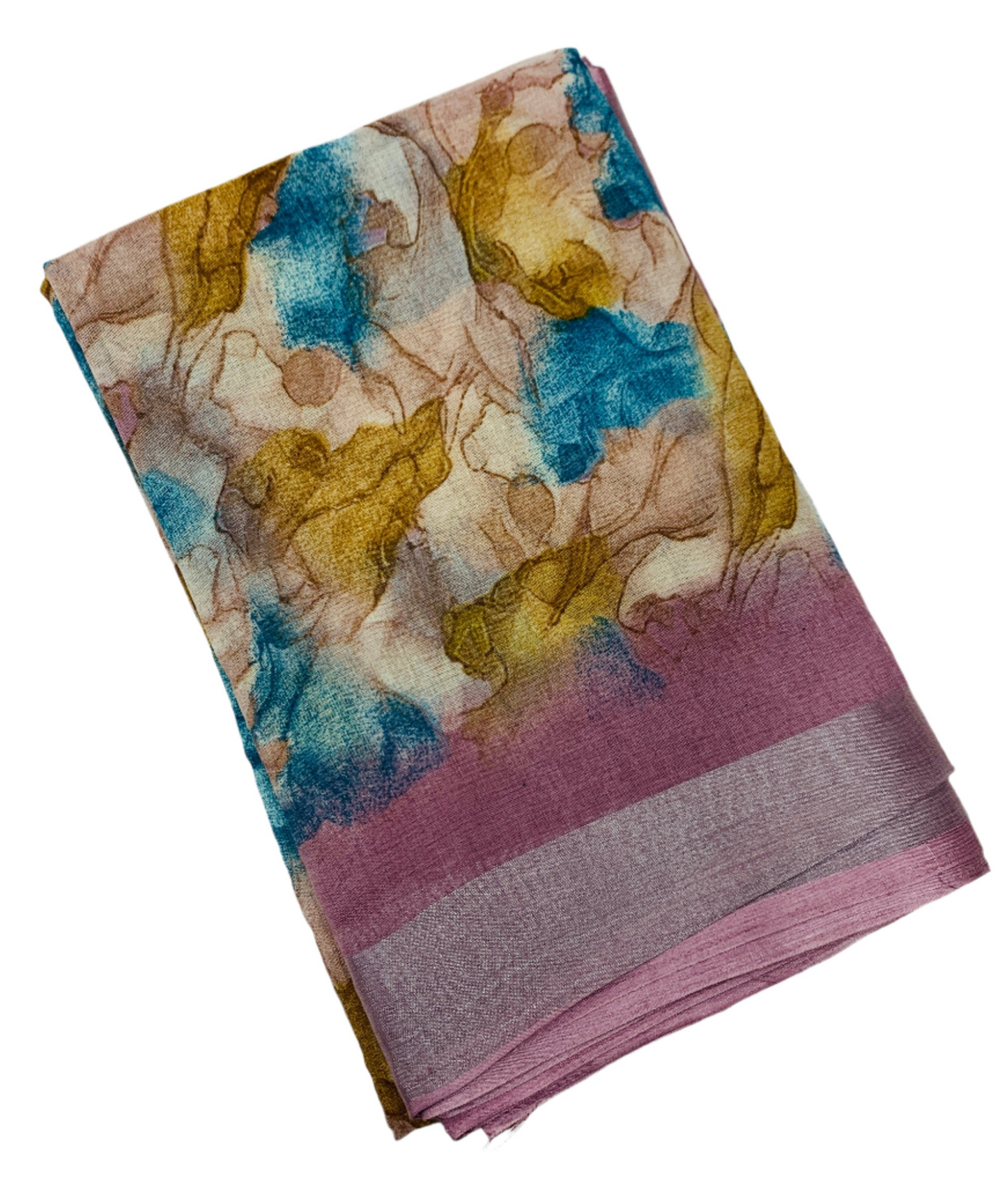 Jute Cotton Saree Light Onion Pink Shade with Thread Border