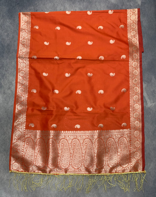 Orange Colour Facilitation Shawl Ponnadai