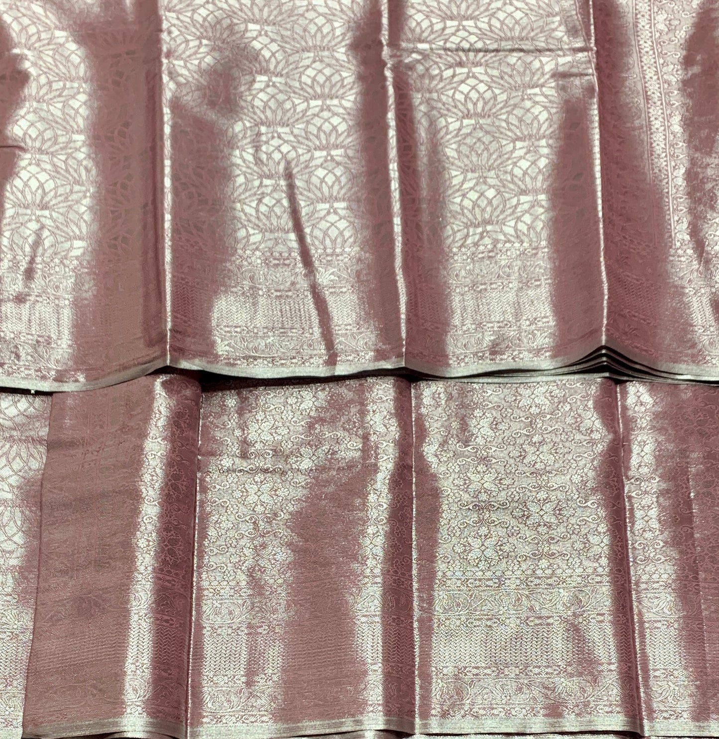 Fancy Tissue Saree Onion Pink Colour with Self Design Border