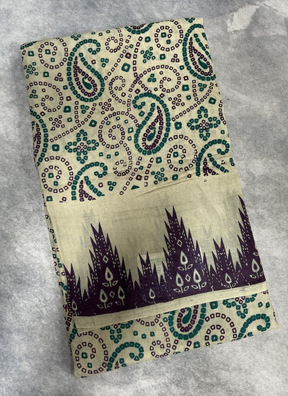 MulMul Cotton Cream Colour with Temple Border