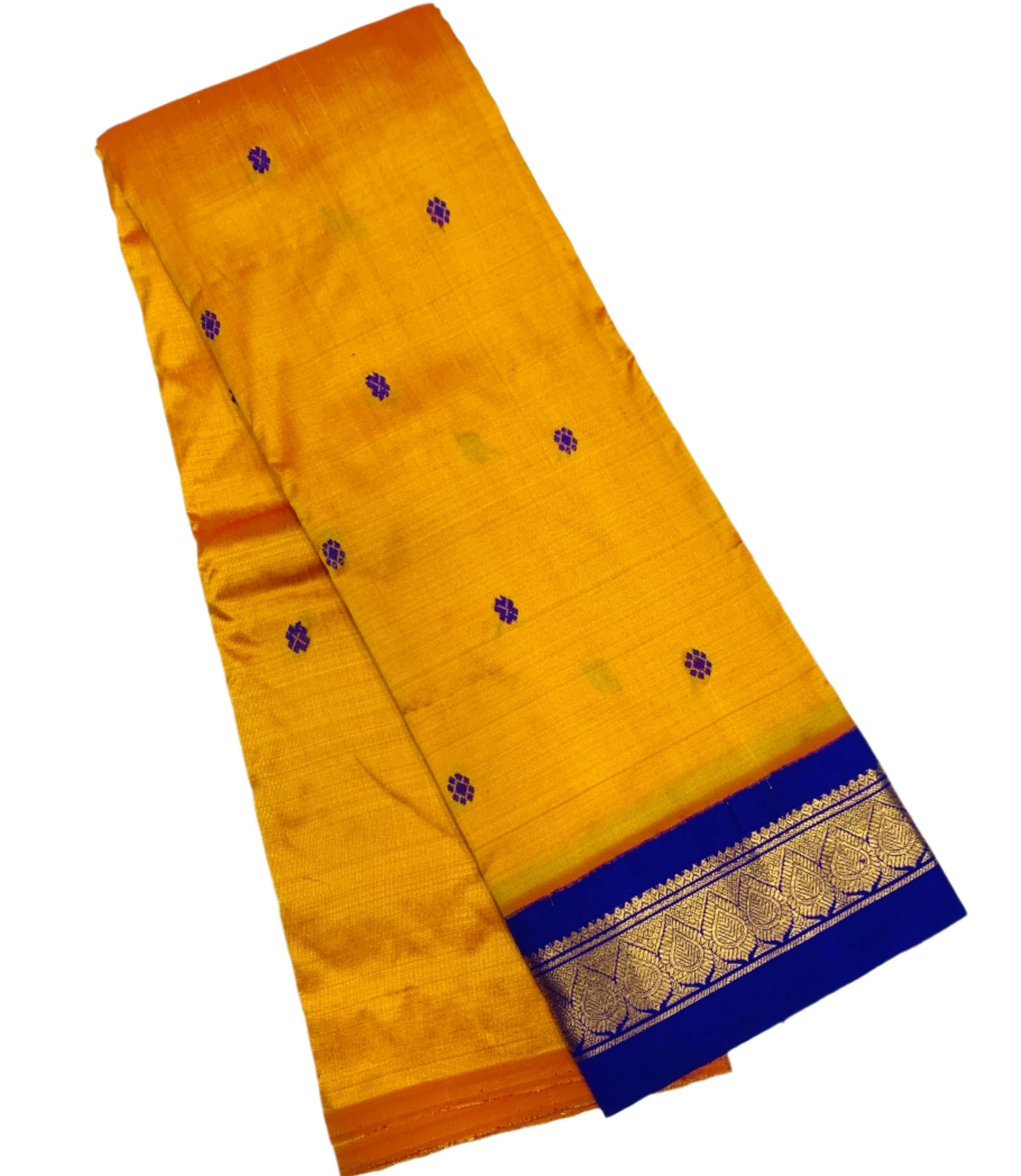 Pure Kanchipuram Silk Mango Yellow Colour