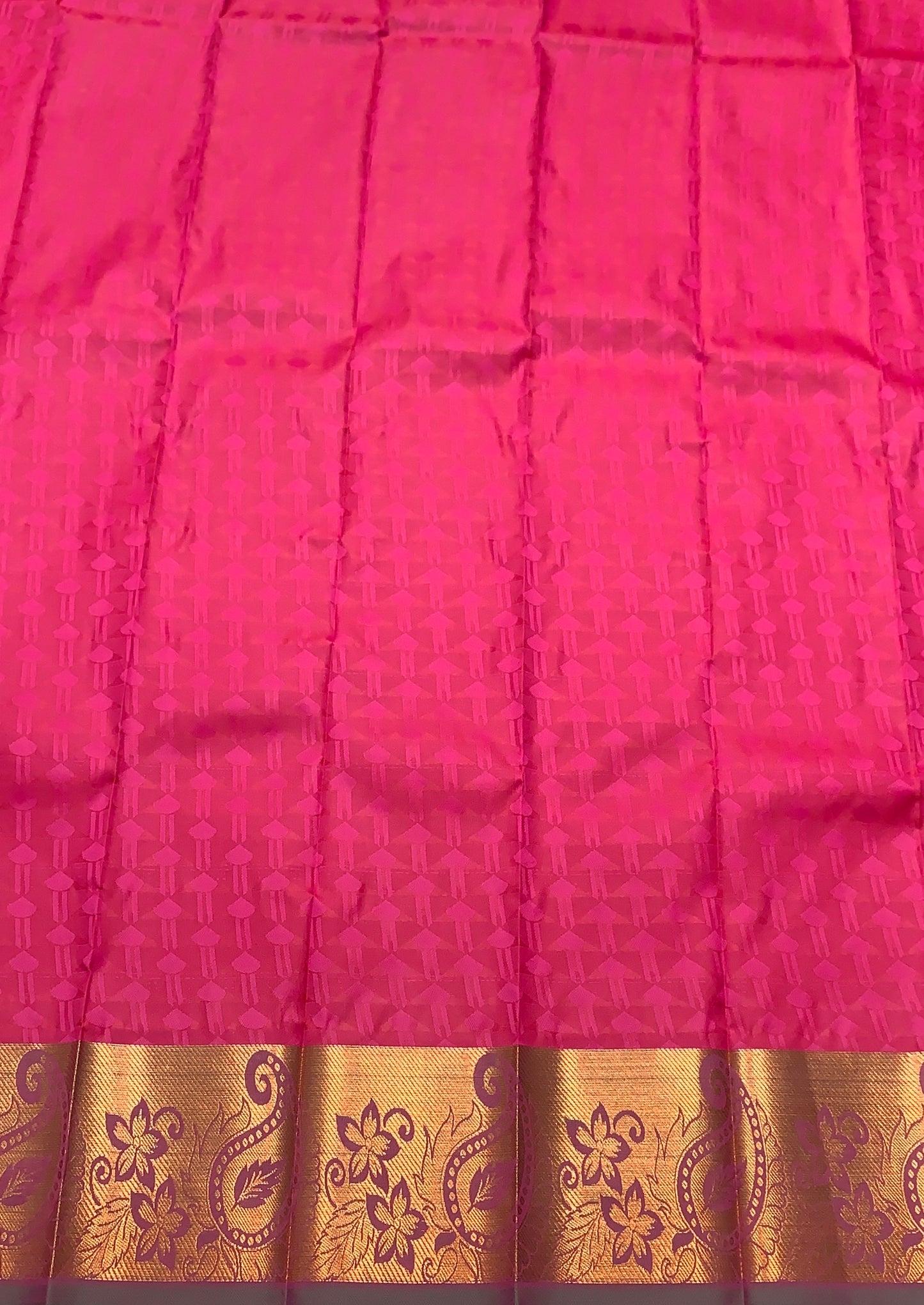 Synthetic Cotton Saree Light Pink Colour with Copper Border
