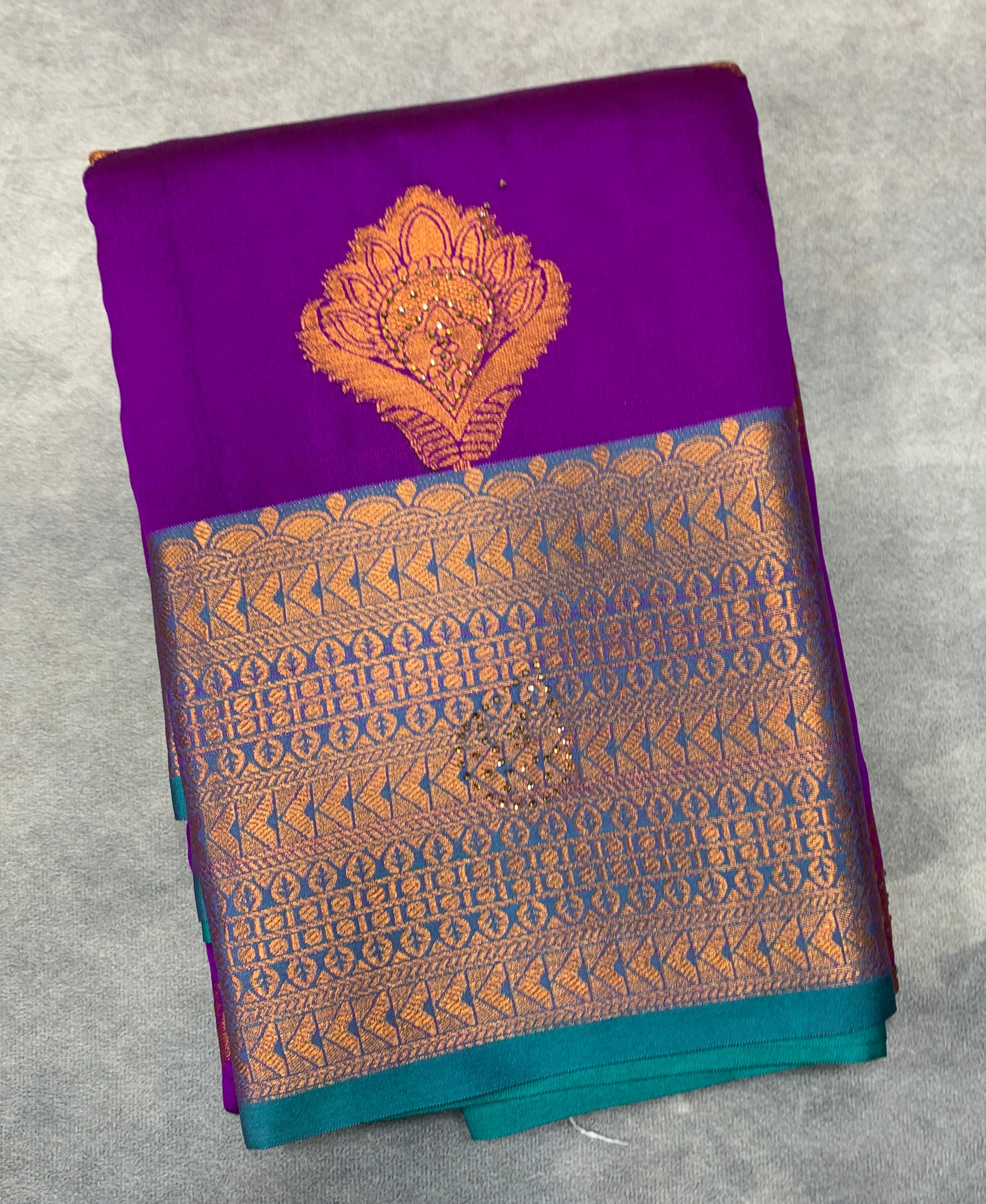 Soft Silk Casual Saree Magenta Colour with Rama Green and Golden Colour Border