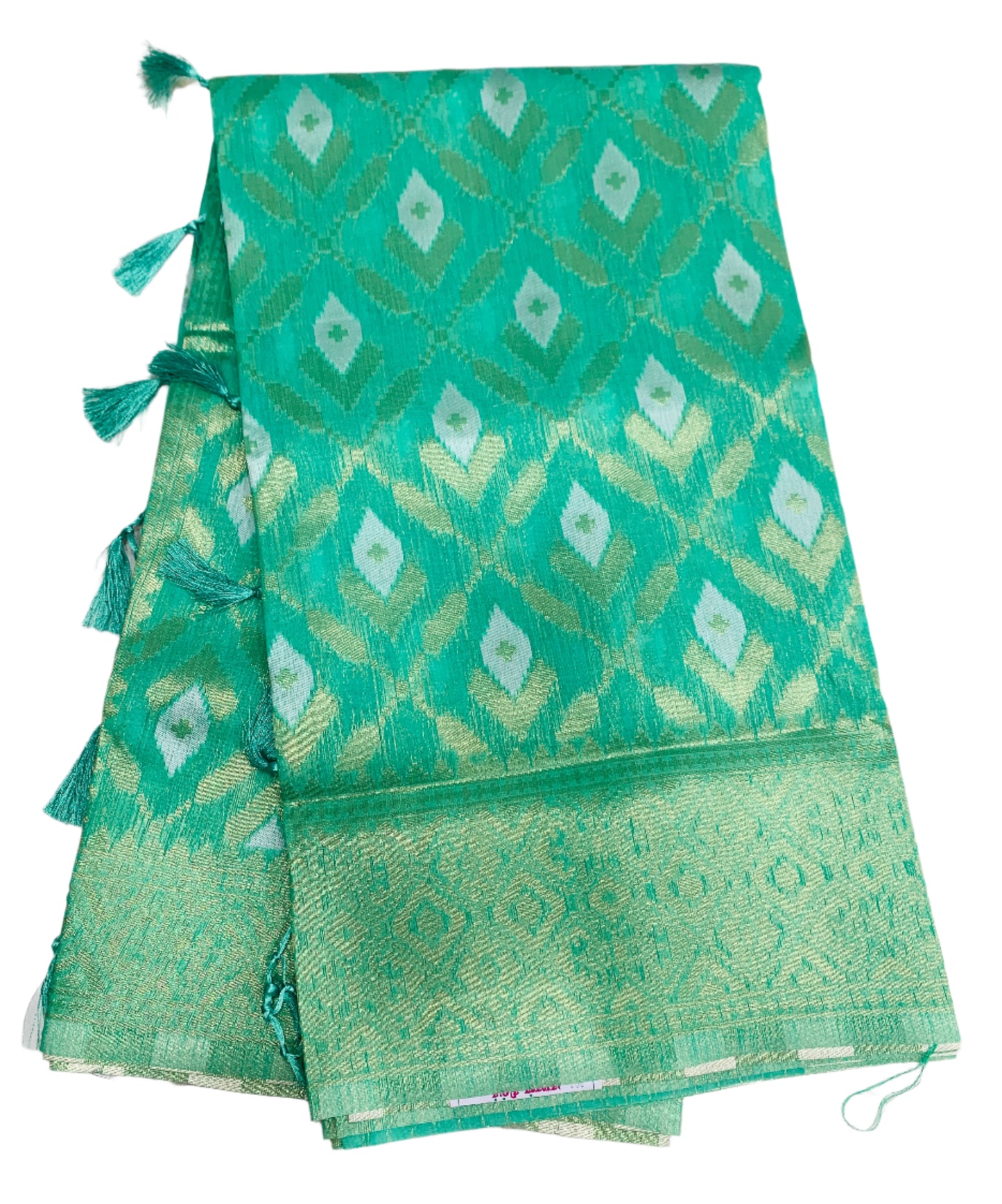 Banaras Katan Saree Sapphire Colour with Katan Work Border