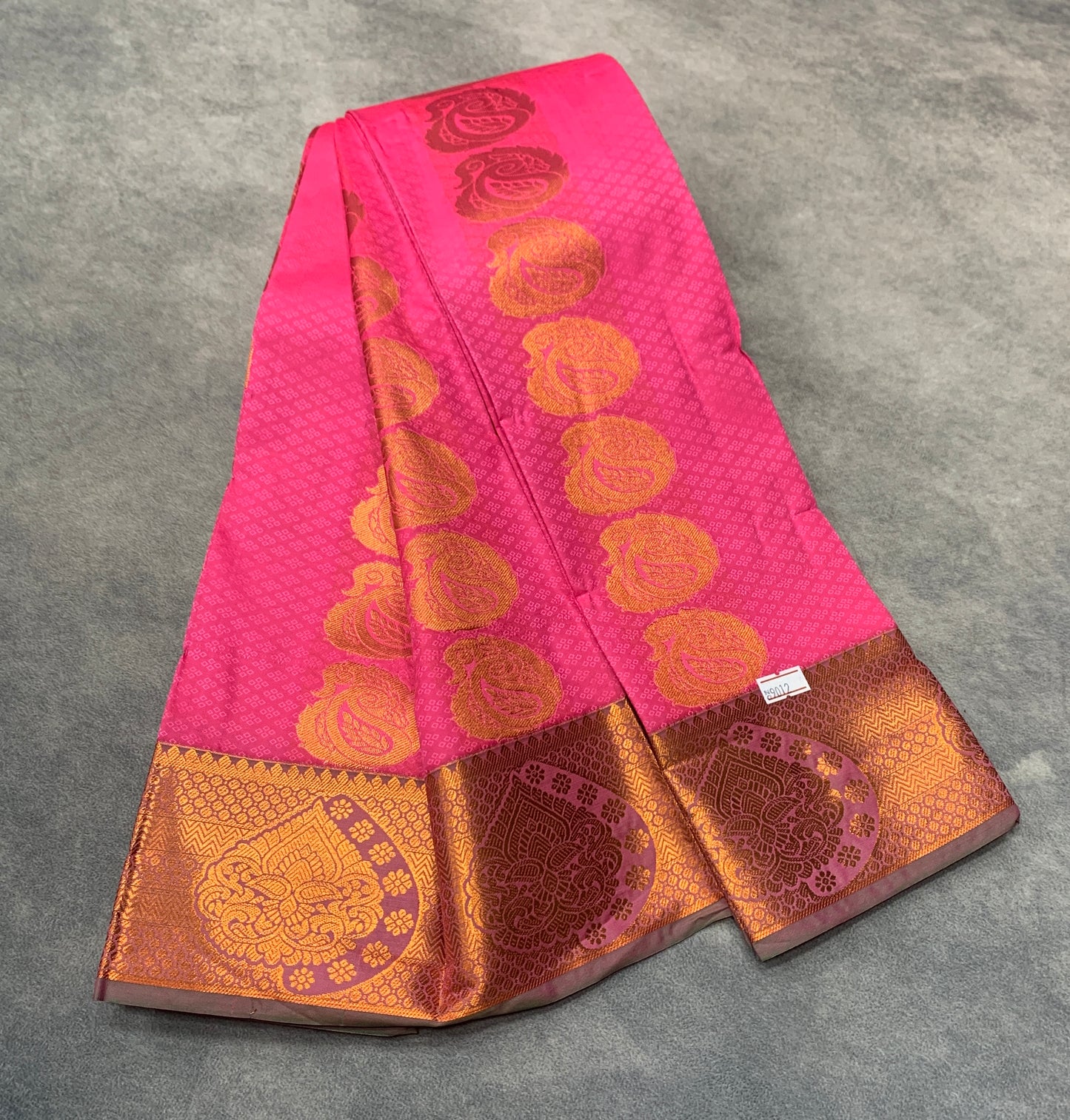Vegan Silk Saree Baby Pink Colour Saree with Copper Border