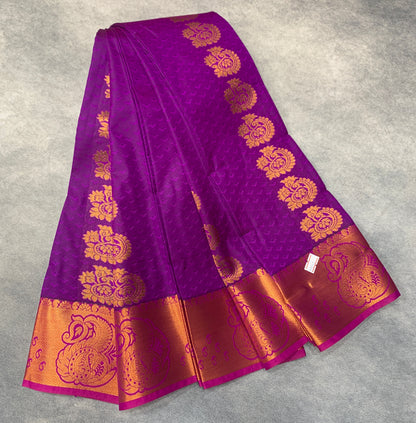 Vegan Silk Saree Vadamali Colour Saree with Copper Border