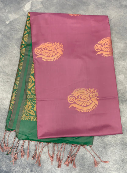 Art Silk Saree Onion Pink Colour with Borderless