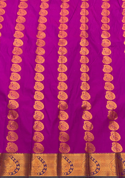 Vegan Silk Saree Vadamali Colour Saree with Copper Border