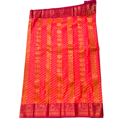 Baby Pink shade saree with Copper and Pink Border