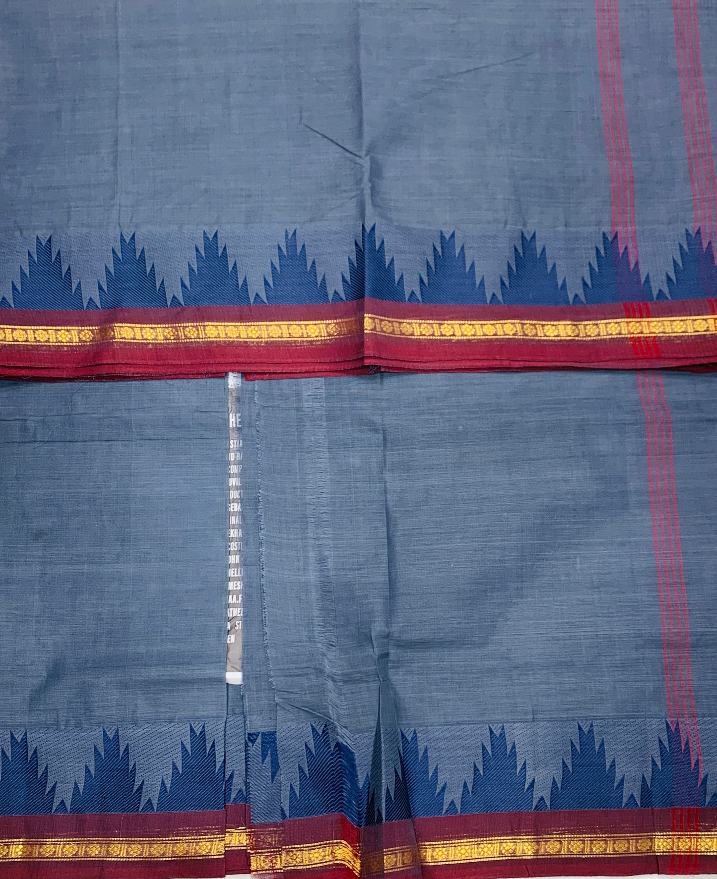 Chettinad Cotton Saree Gray Shade with Brown Border