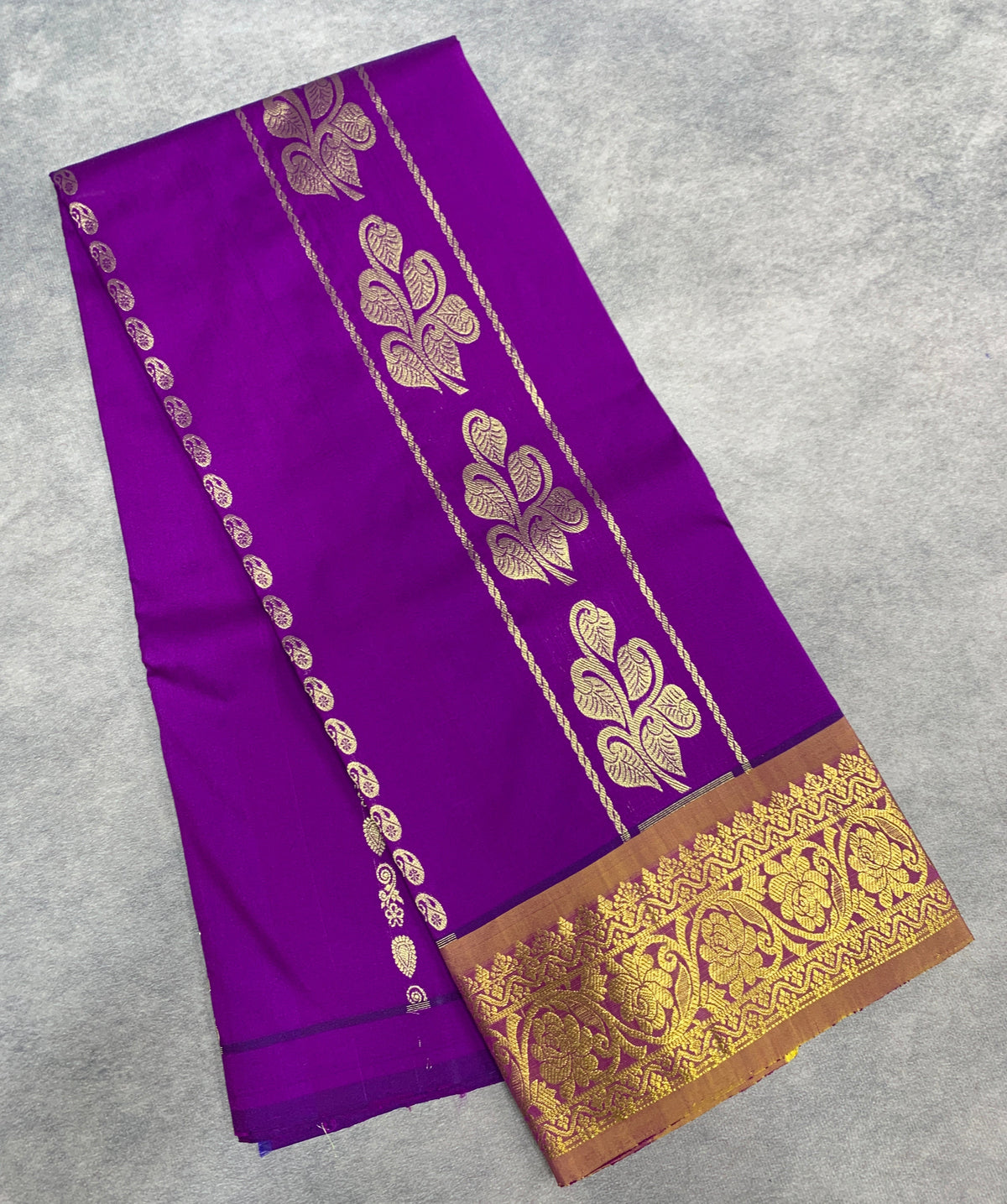 Magenta Shade Semi silk Kids Pattu Pavadai with Contrast border for age 5 to 10