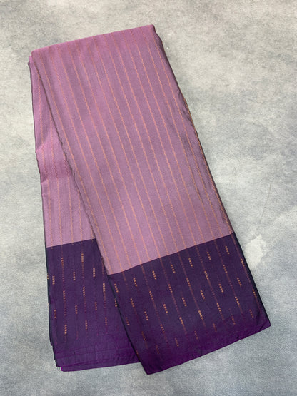 Arani Silk Saree Lavender Colour with Purple Border