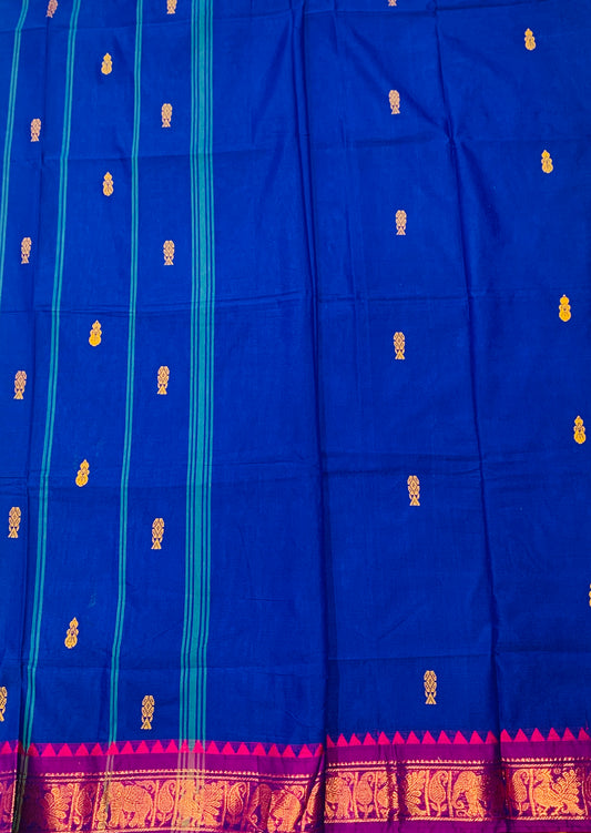 Chettinad Cotton Saree Blue