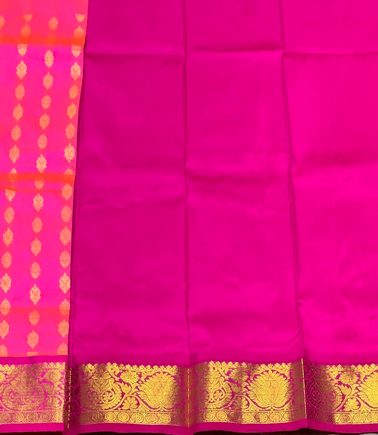 Baby Pink Shade Pure Kanchipuram Kids Pattu Pavadai with Contrast Border for Newborn to 2 Years