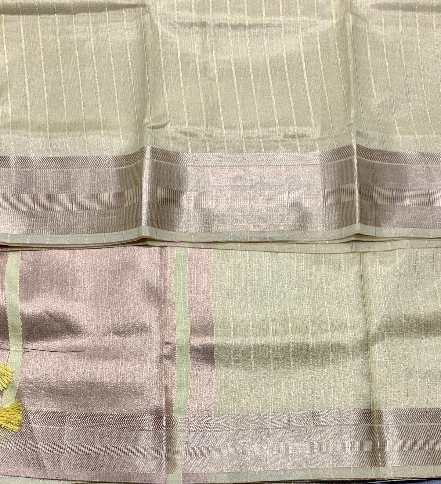 Banaras Katan Saree Golden Colour with Katan Work Border