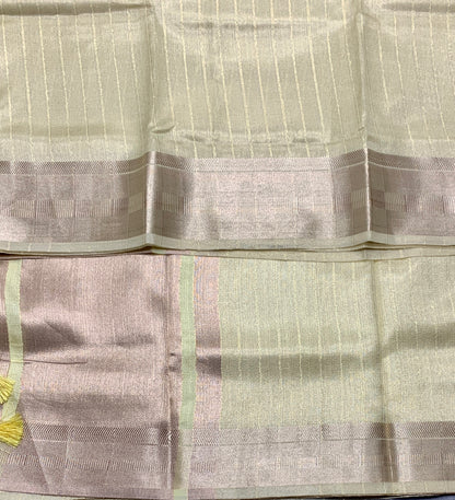 Banaras Katan Saree Golden Colour with Katan Work Border