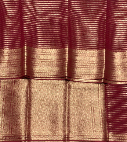 Georgette Saree Maroon Colour with Sliver Floral Design Border